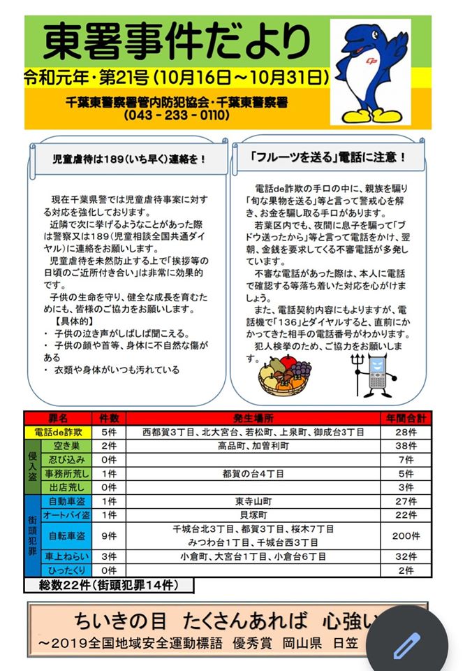 東署事件だより
